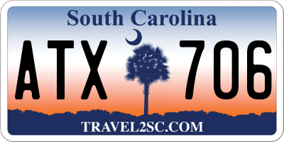 SC license plate ATX706