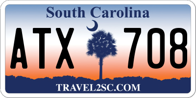 SC license plate ATX708