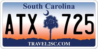SC license plate ATX725