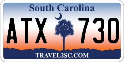 SC license plate ATX730
