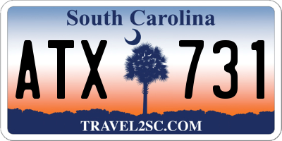 SC license plate ATX731