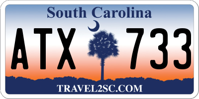 SC license plate ATX733