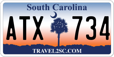 SC license plate ATX734