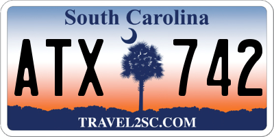 SC license plate ATX742