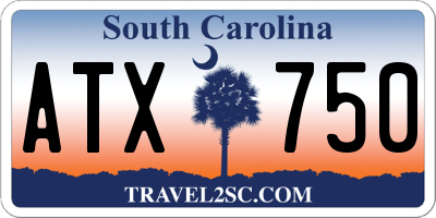 SC license plate ATX750