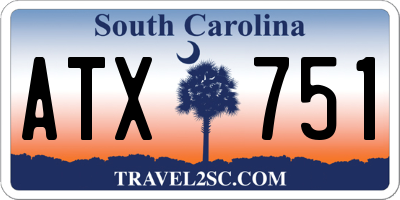 SC license plate ATX751