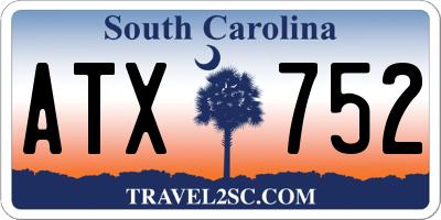 SC license plate ATX752