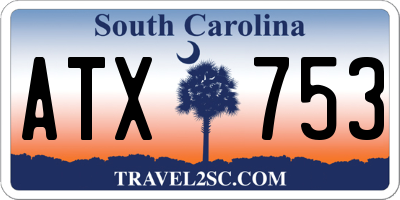 SC license plate ATX753