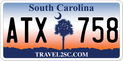 SC license plate ATX758