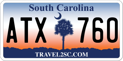 SC license plate ATX760