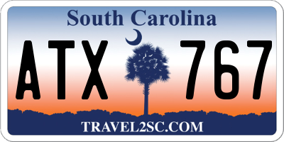SC license plate ATX767