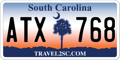SC license plate ATX768