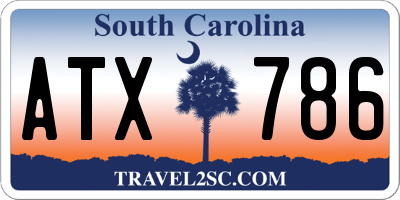 SC license plate ATX786