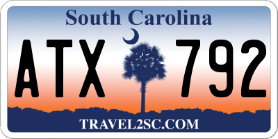 SC license plate ATX792