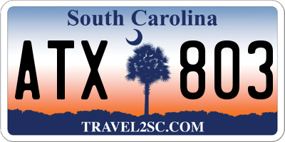 SC license plate ATX803