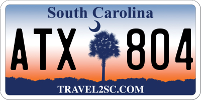 SC license plate ATX804