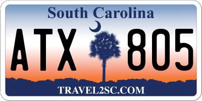 SC license plate ATX805