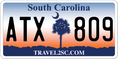 SC license plate ATX809