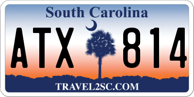 SC license plate ATX814