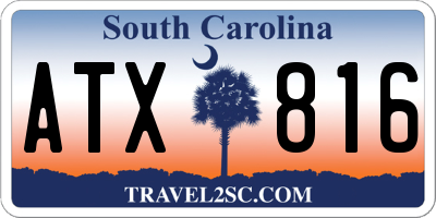 SC license plate ATX816