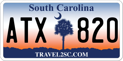 SC license plate ATX820