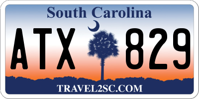 SC license plate ATX829