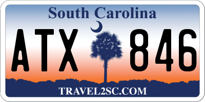 SC license plate ATX846