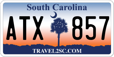 SC license plate ATX857