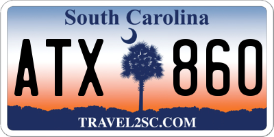 SC license plate ATX860