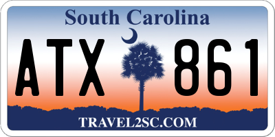 SC license plate ATX861