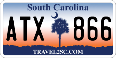 SC license plate ATX866