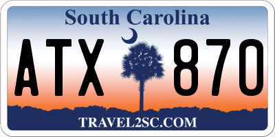 SC license plate ATX870