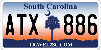 SC license plate ATX886