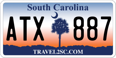 SC license plate ATX887