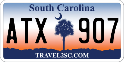 SC license plate ATX907