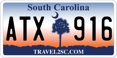 SC license plate ATX916