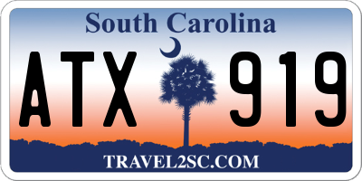 SC license plate ATX919