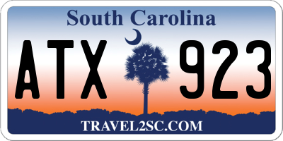 SC license plate ATX923