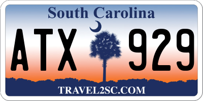 SC license plate ATX929
