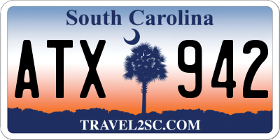 SC license plate ATX942