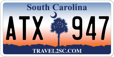 SC license plate ATX947