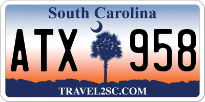 SC license plate ATX958