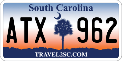 SC license plate ATX962