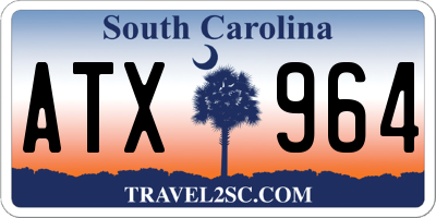 SC license plate ATX964
