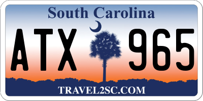 SC license plate ATX965