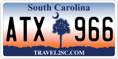 SC license plate ATX966