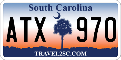 SC license plate ATX970