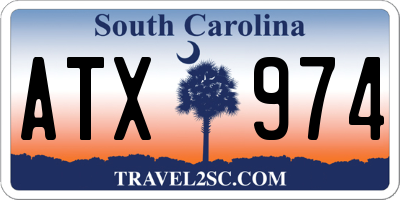 SC license plate ATX974