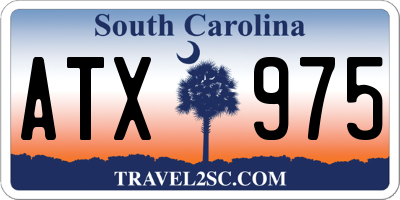 SC license plate ATX975