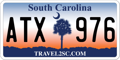 SC license plate ATX976